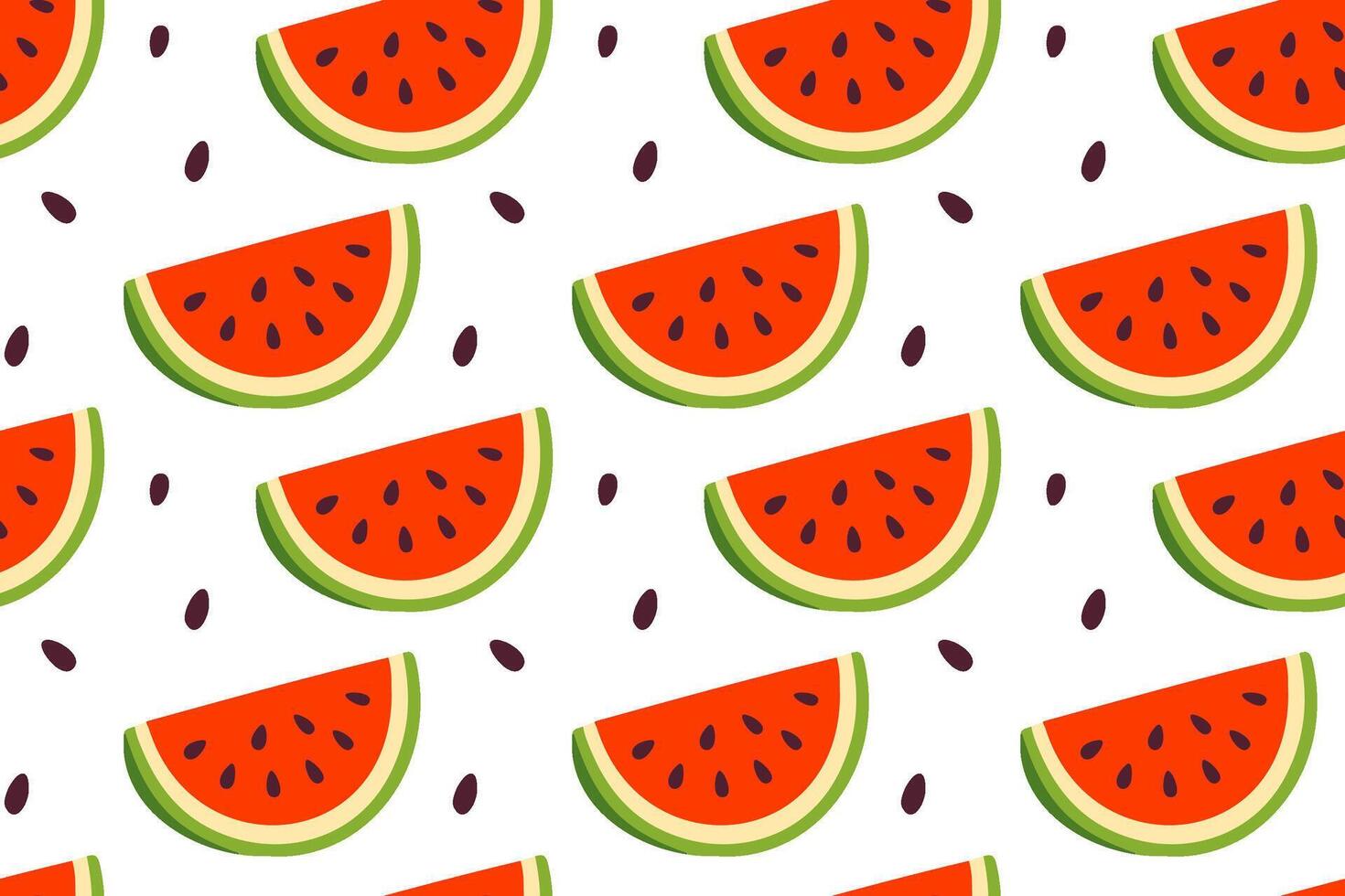 Juicy watermelon slices seamless design vector