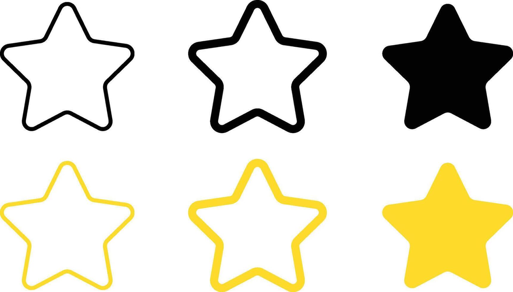 Star icon set. Favorite symbol vector