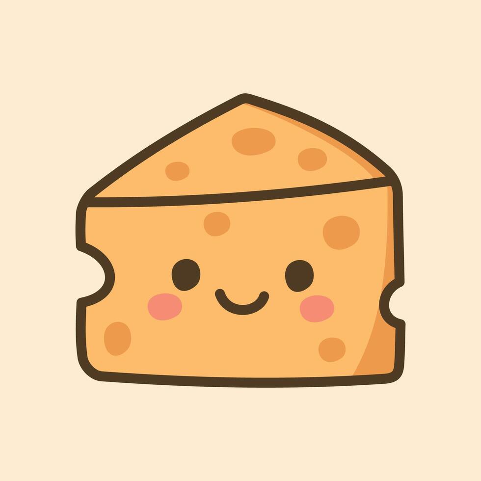 Kawaii Design Style Cheese Template vector