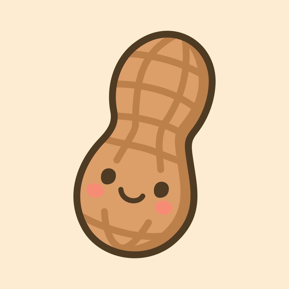 Kawaii Design Style Peanut Template vector