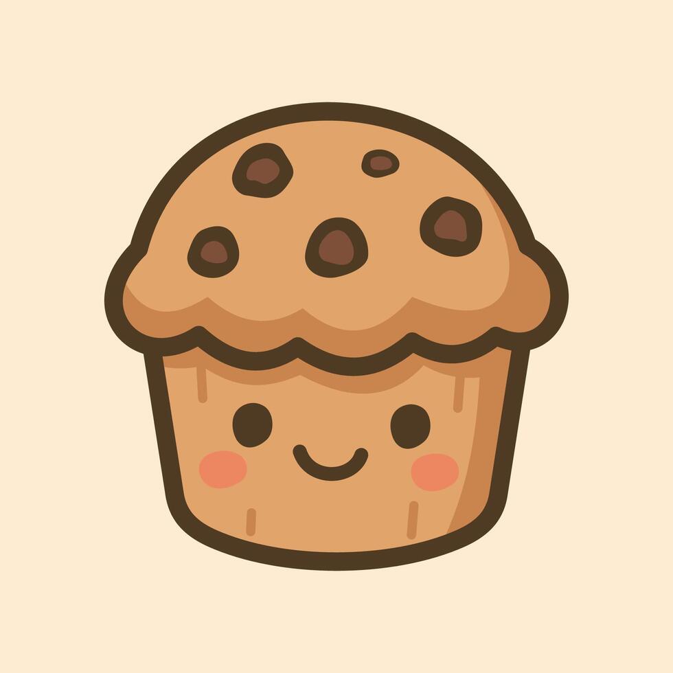 Kawaii Design Style Cupcake Template vector