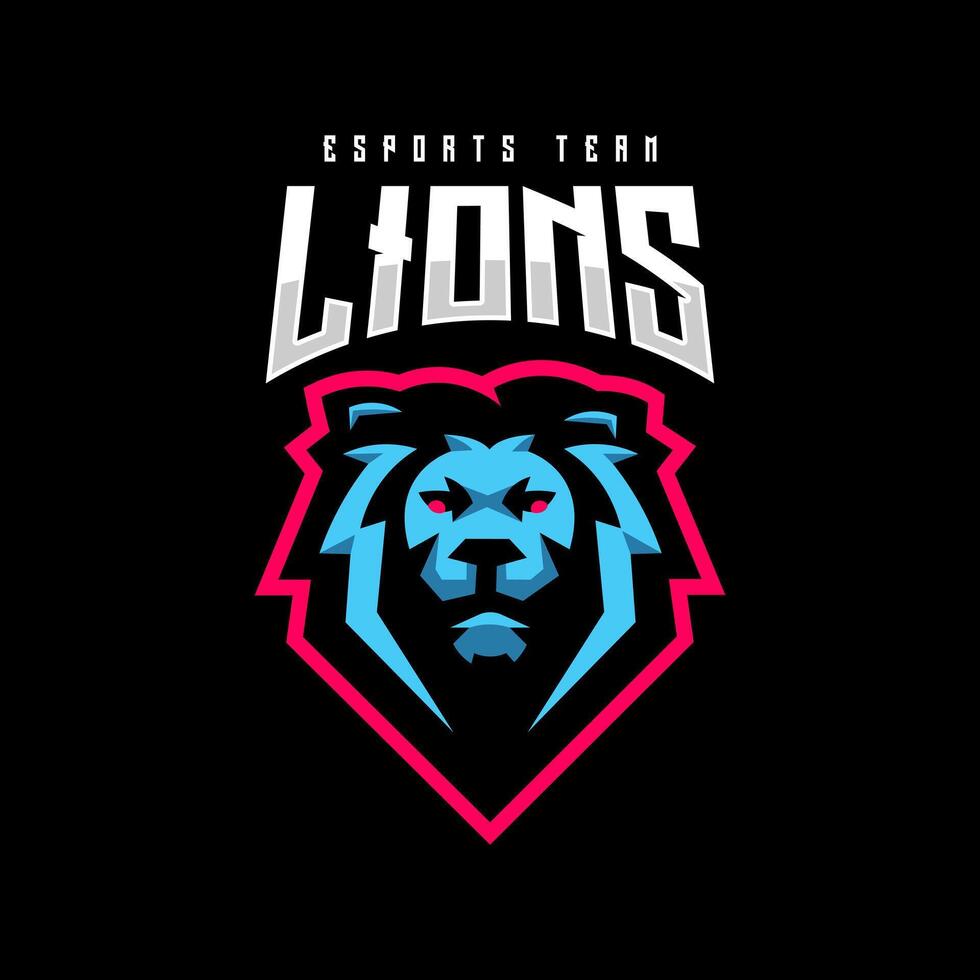 Lion esport gaming logo vector