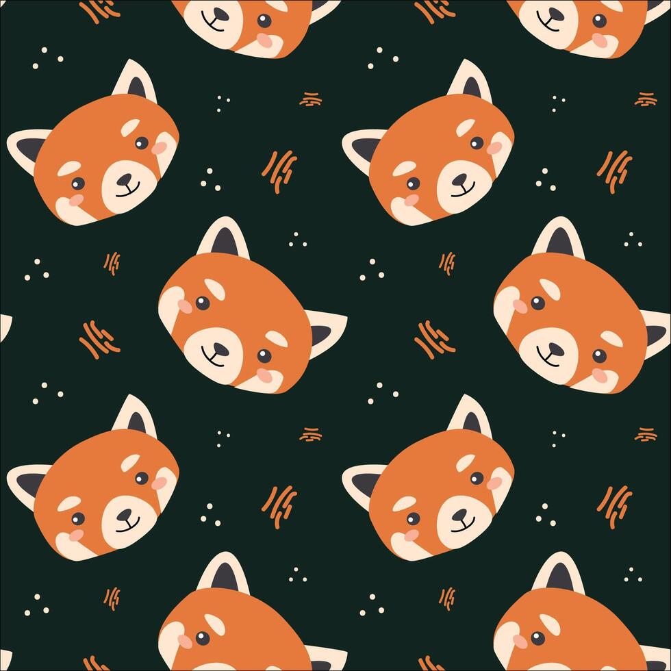 Adorable red panda pattern design for kids and animal lovers vector