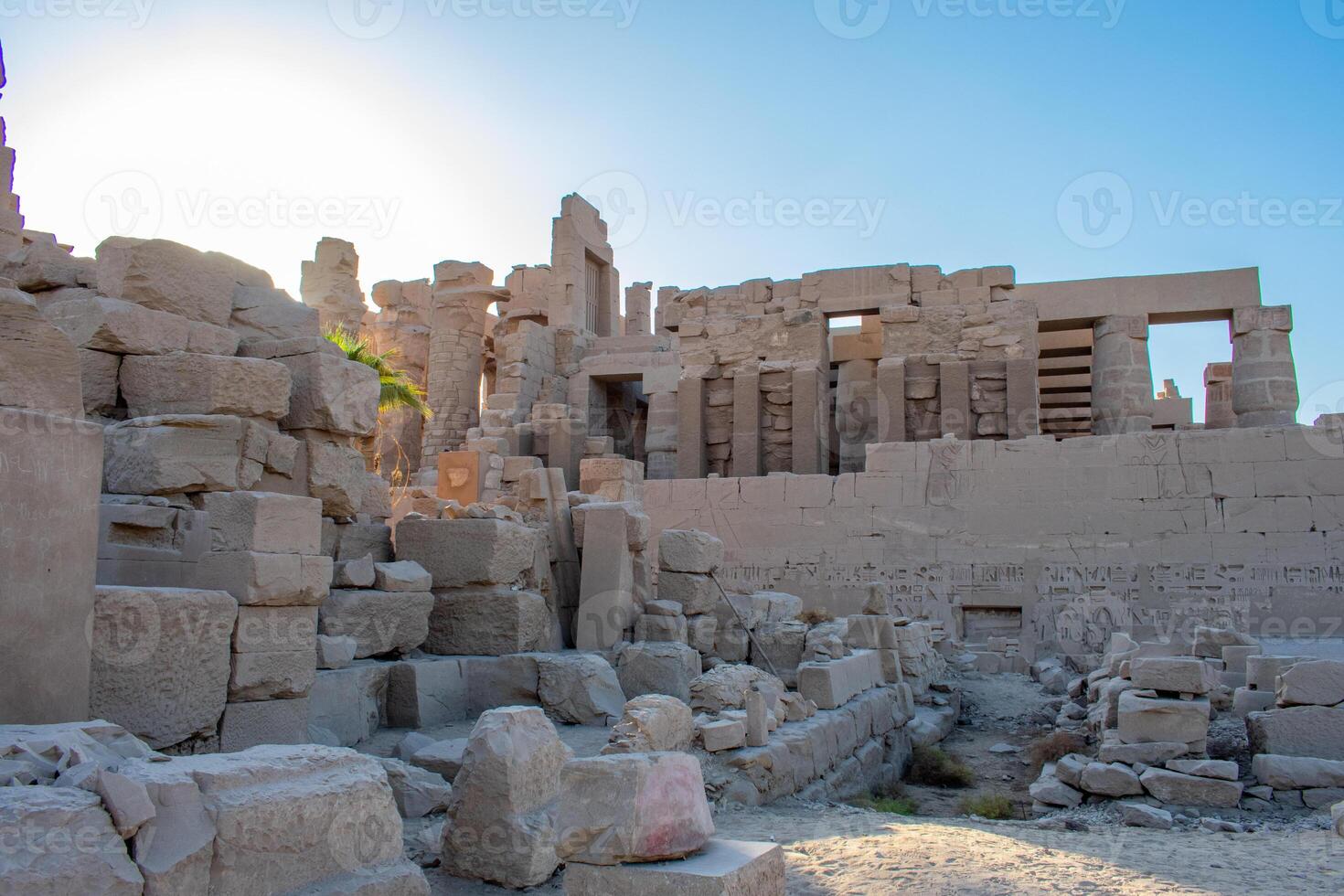 Karnak Temple Luxor, Egypt. Hieroglyphs and Art on pillars and walls.Temples, pylons chapels and other buildings in Karnak Temple Complex . photo