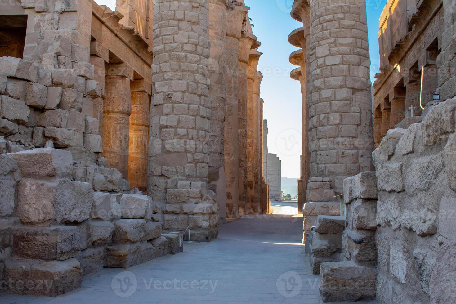 Karnak Temple in Luxor, Egypt. Hieroglyphs and Art on pillars and walls. Temples, pylons, chapels and other buildings Karnak Temple Complex photo