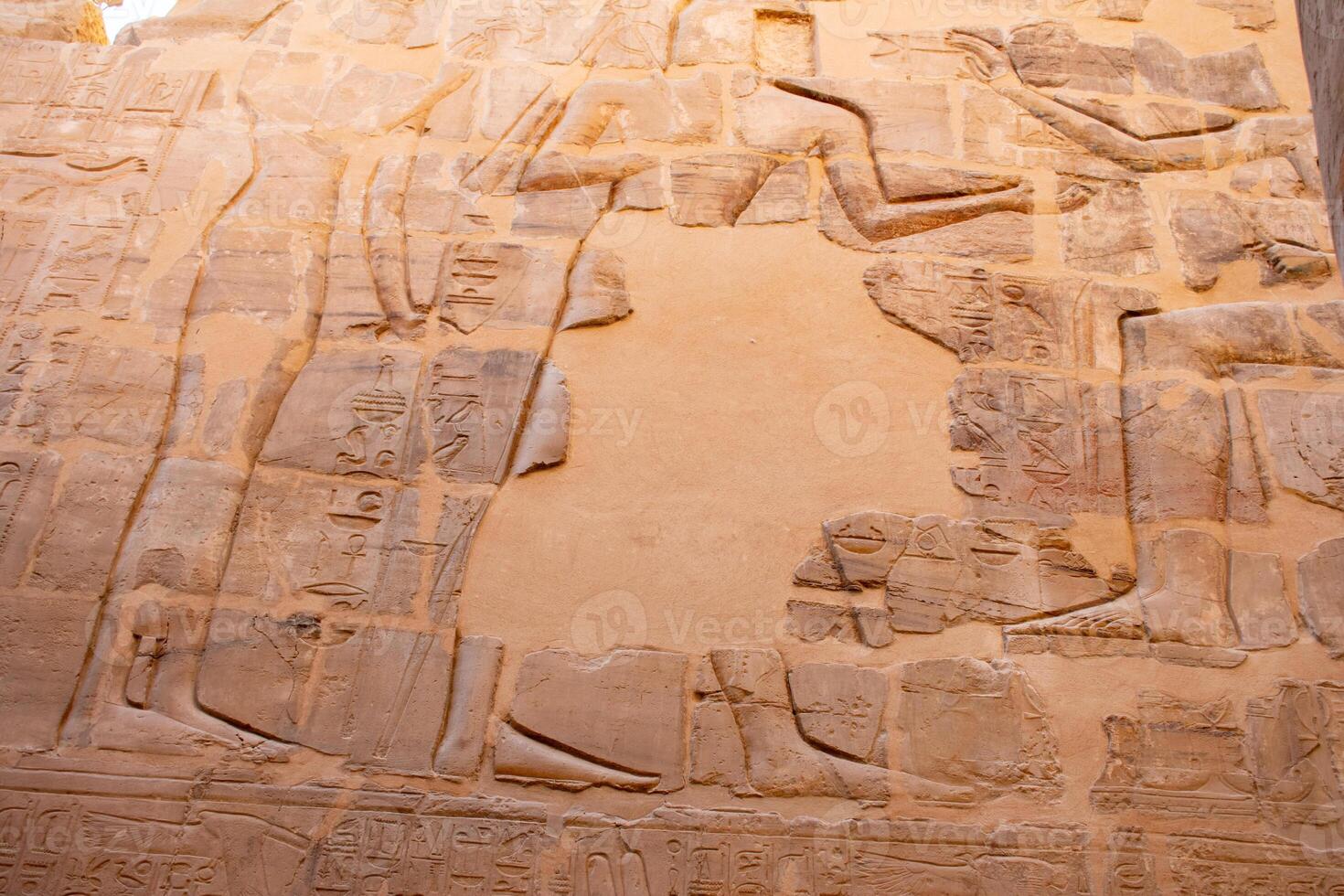 Karnak Temple in Luxor, Egypt. Hieroglyphs and Art on pillars and walls. Temples, , chapels, and buildings in Karnak Temple Complex photo