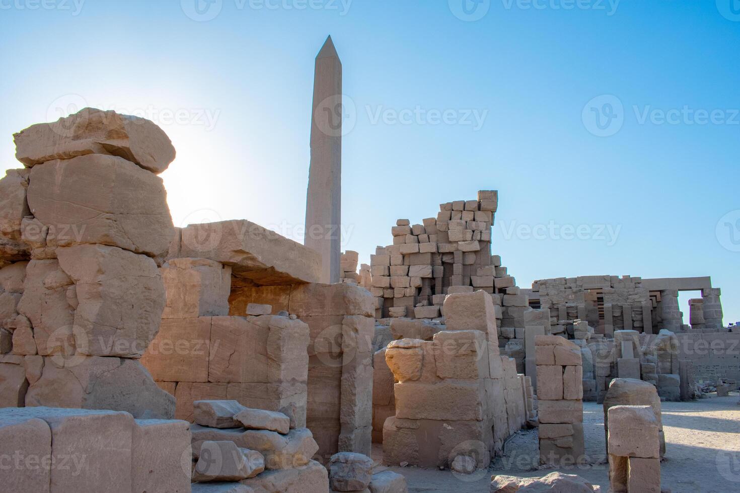 Karnak Temple Luxor Egypt. Hieroglyphs and Art on pillars and walls. Temples, pylons, chapels, and other buildings in Karnak Temple Complex photo