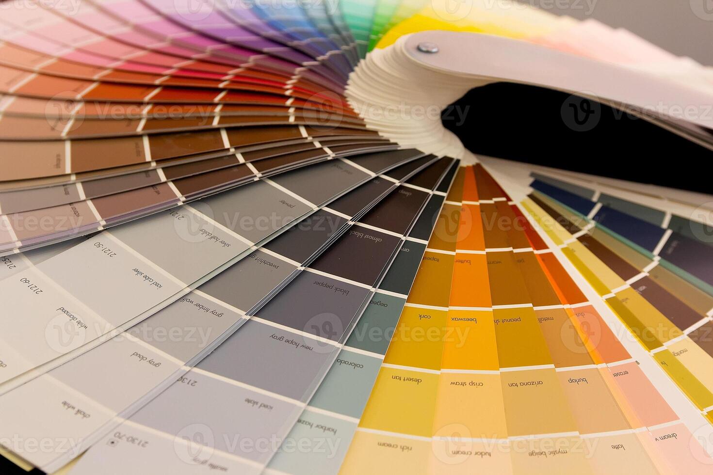 Color samples at home improvement store close-up photo