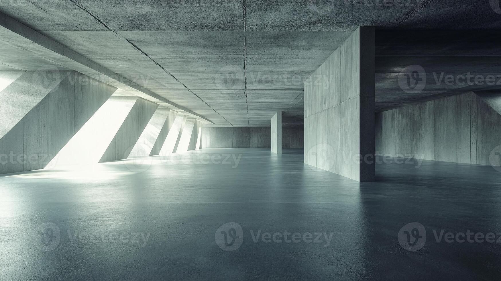 Garage grey building empty, architecture for living or working area photo