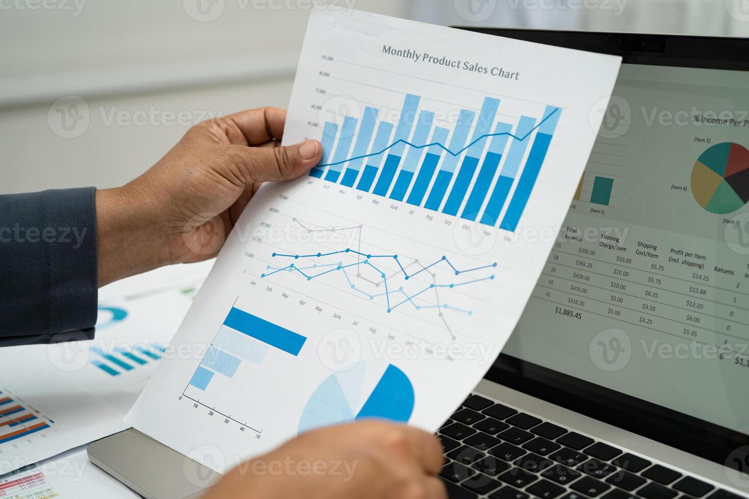 business woman with graph photo