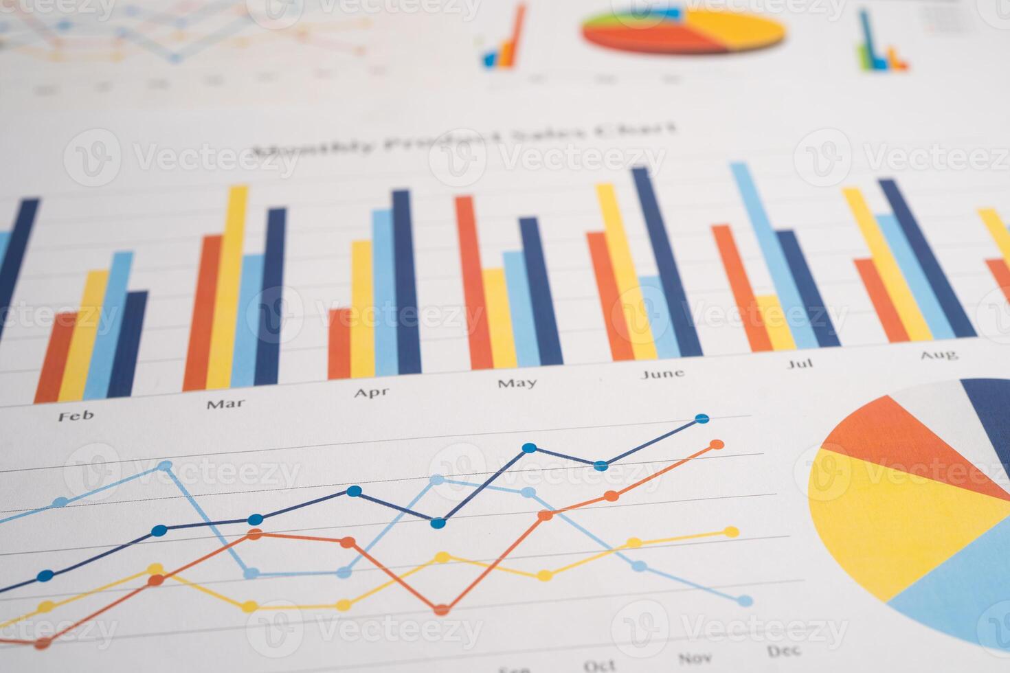 graph paper. Financial, account, statistics and business data. photo