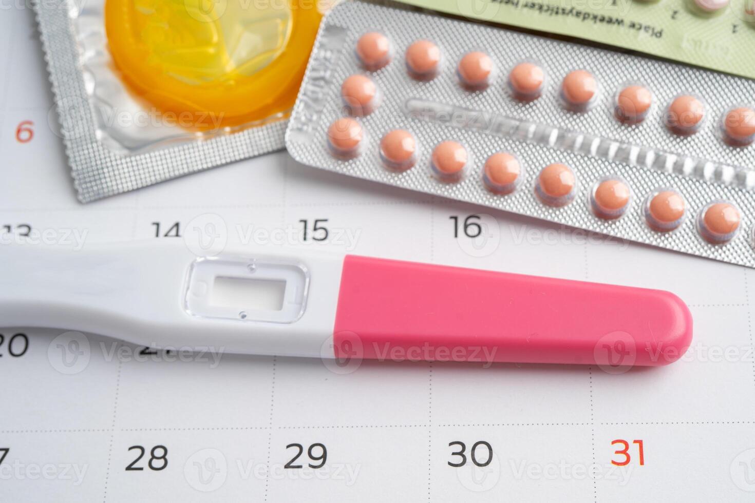 Pregnancy test and birth photo