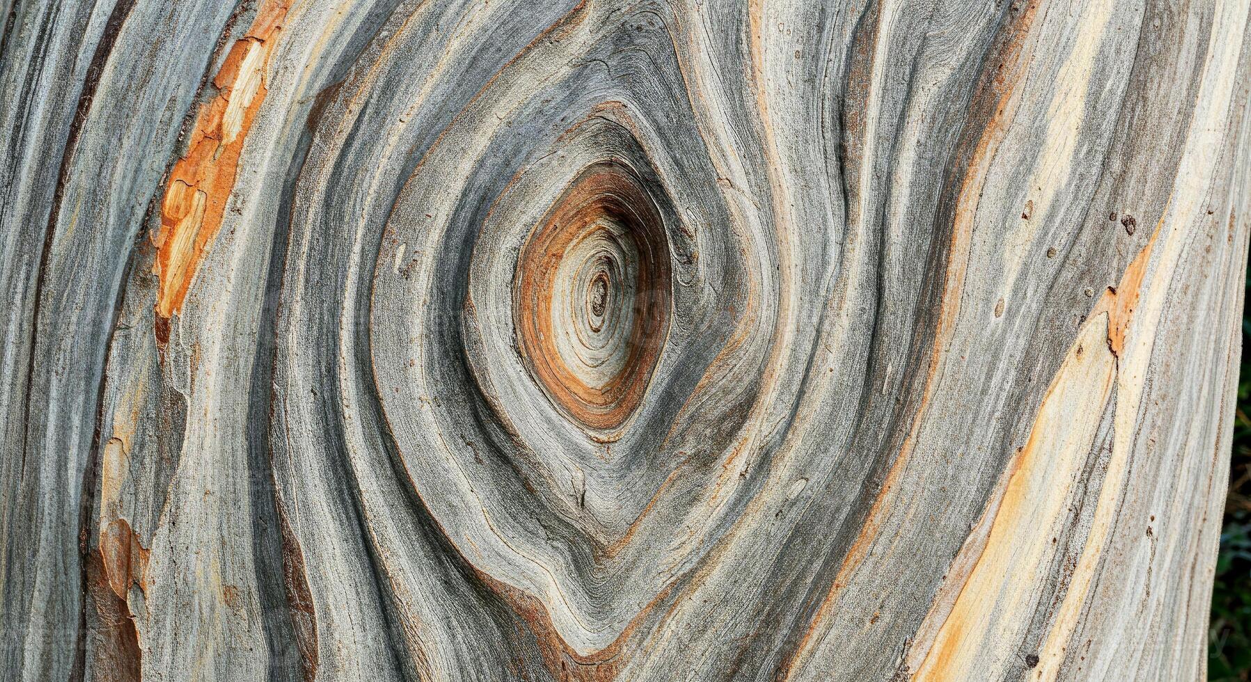 Unique Smooth Twisted Bark Texture Resembling Abstract Art in Muted Grey Brown photo