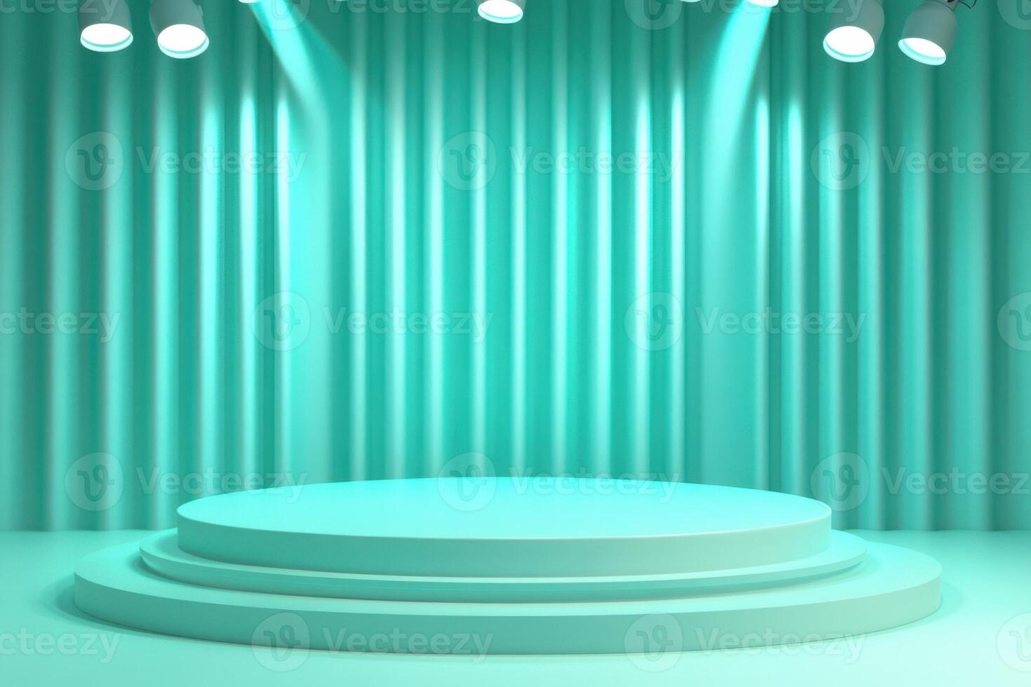 stage with spotlight and stage lights photo