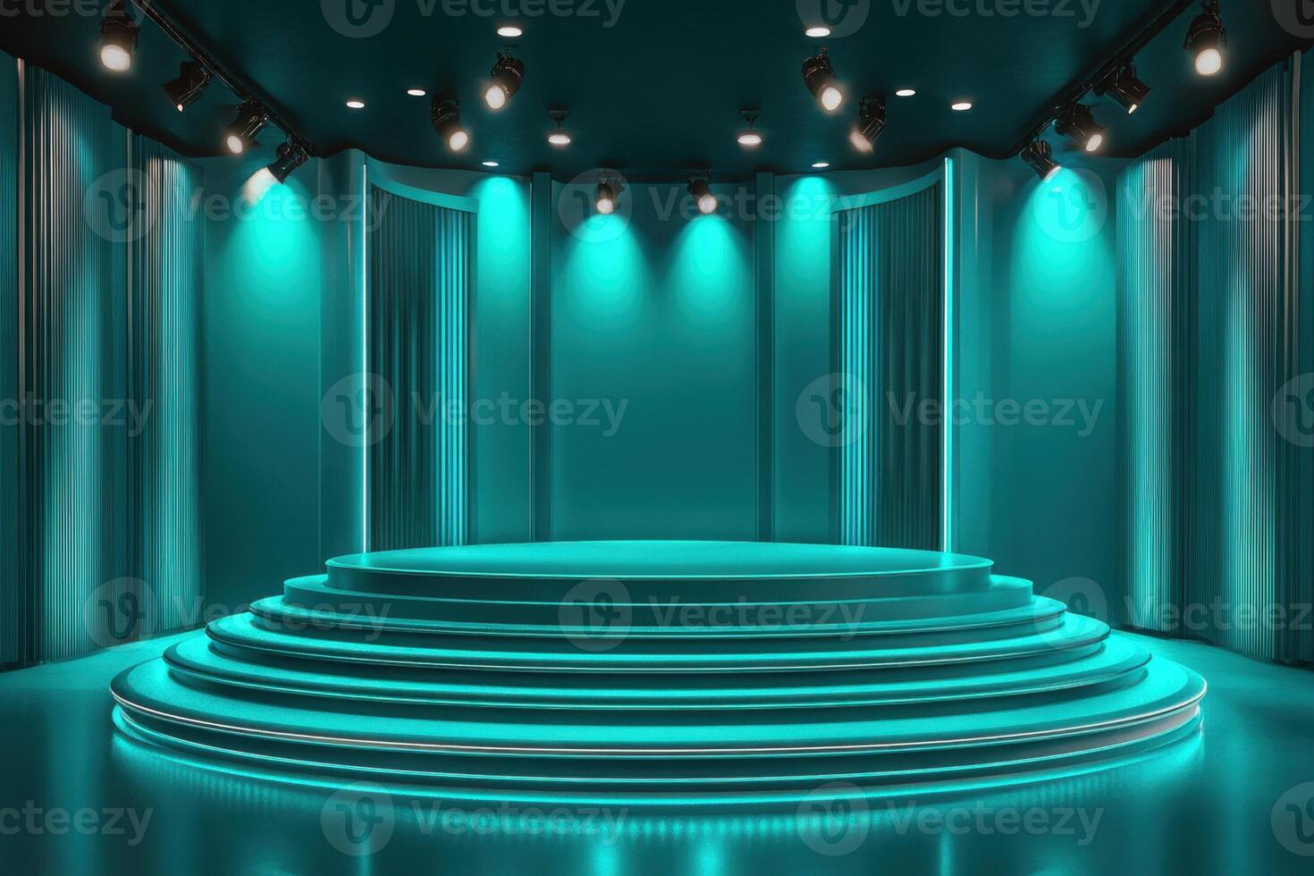 stage with lights and stage background photo