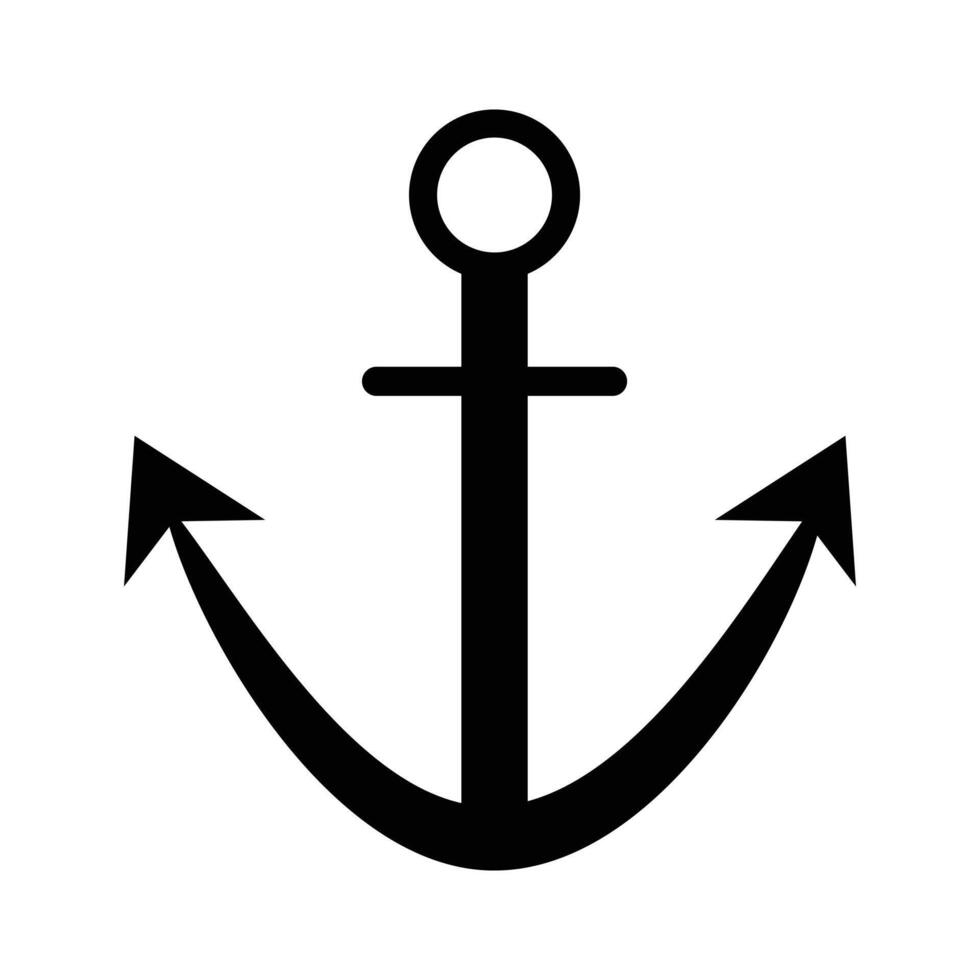 Simple Black Anchor Icon Graphic Design vector