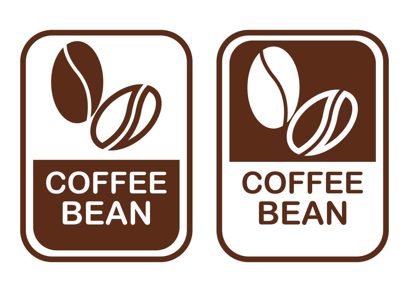 Coffee Bean Icon Set Brown and White Variations vector