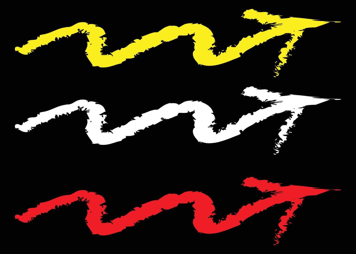 Abstract Wavy Arrows in Yellow White and Red vector