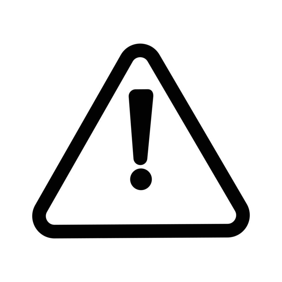 Black Triangle Warning Sign with Exclamation Mark vector
