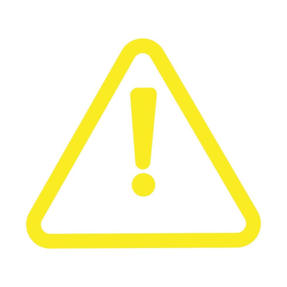 Bright Yellow Triangle Warning Sign with Exclamation Mark vector