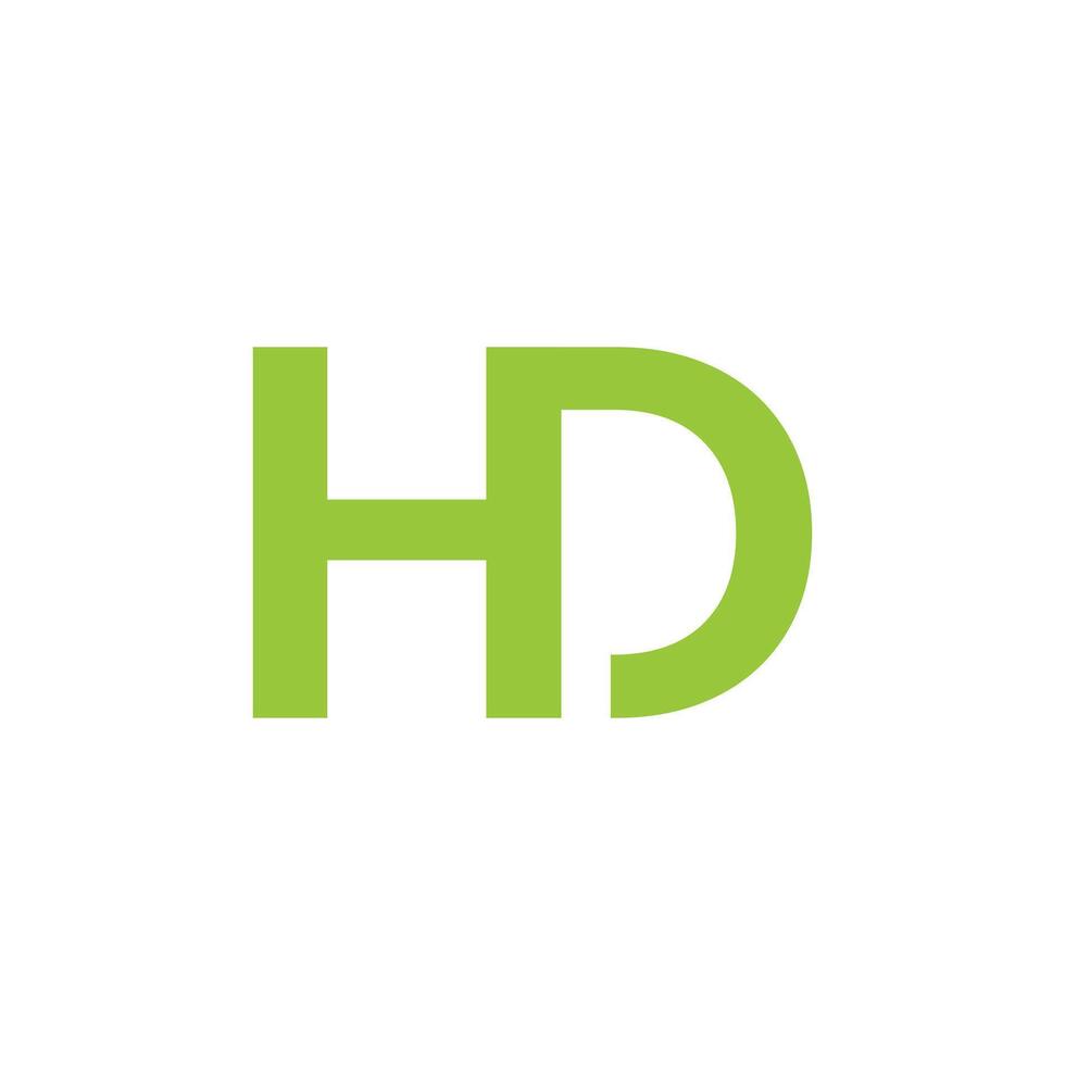 Hd letter logo design with green color image vector
