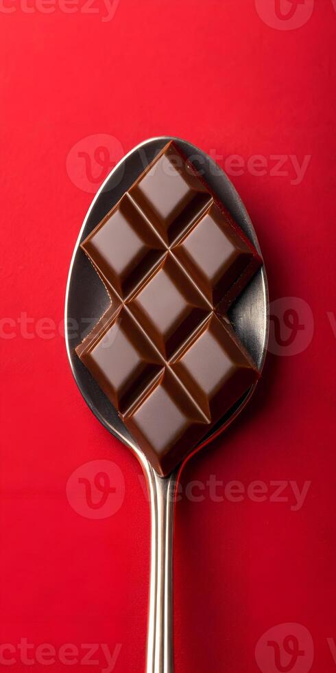 Spoon with Chocolate Bar Pattern photo