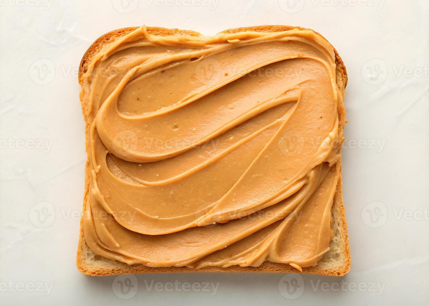 Creamy Peanut Butter in a Bowl, Top View photo