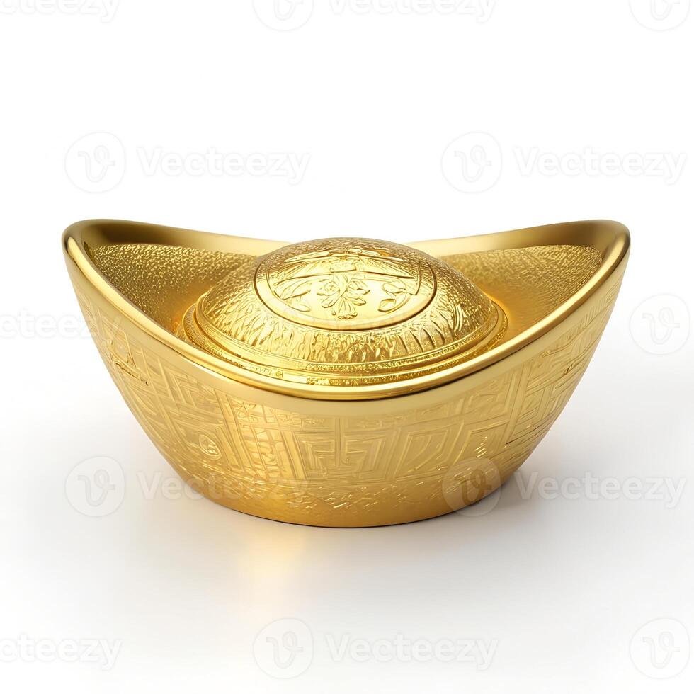 3D Chinese Gold Ingot photo