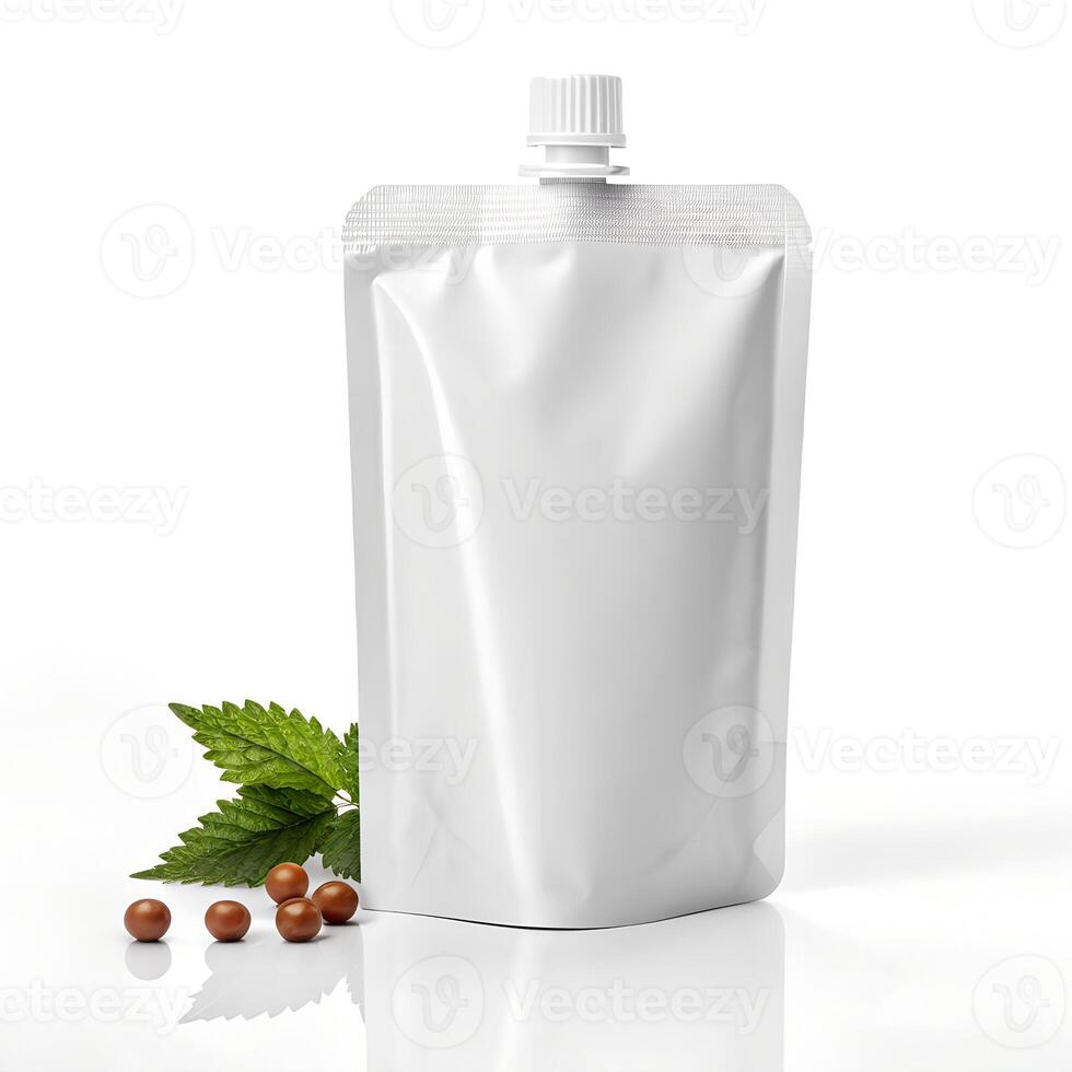 Spouted Pouch with Hazelnut Paste Isolated photo