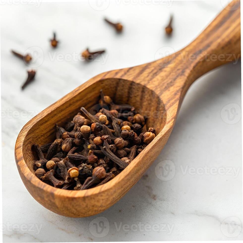Wooden Scoop with Cloves photo