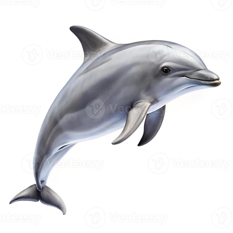 Beautiful Grey Bottlenose Dolphin Leaping photo