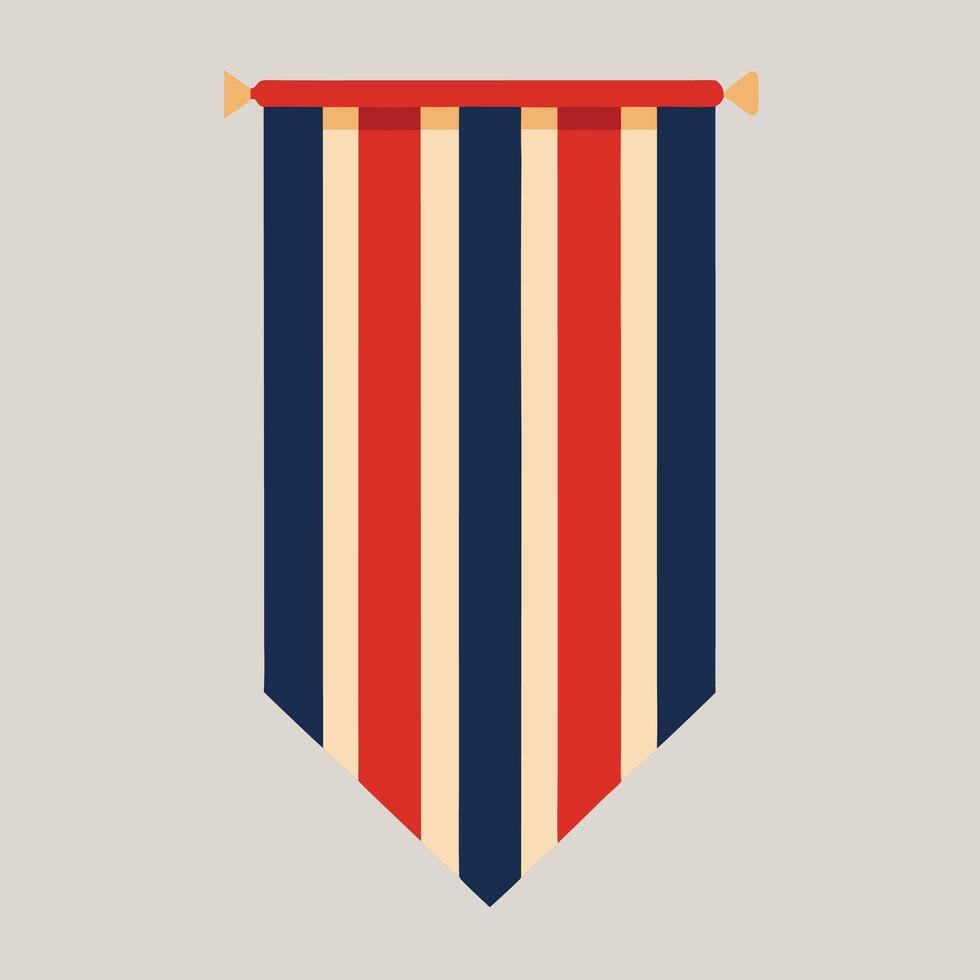 Decorative vertical banner with stripes of red beige and navy blue illustration vector
