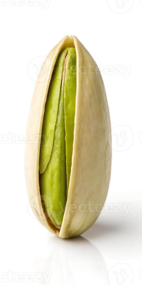 Detailed Close-up of a Single Pistachio Nut photo