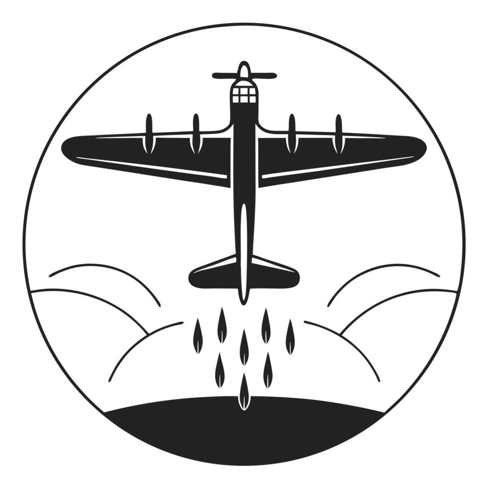 Biplane aviation design with liquid drops concept over landscape illustration vector
