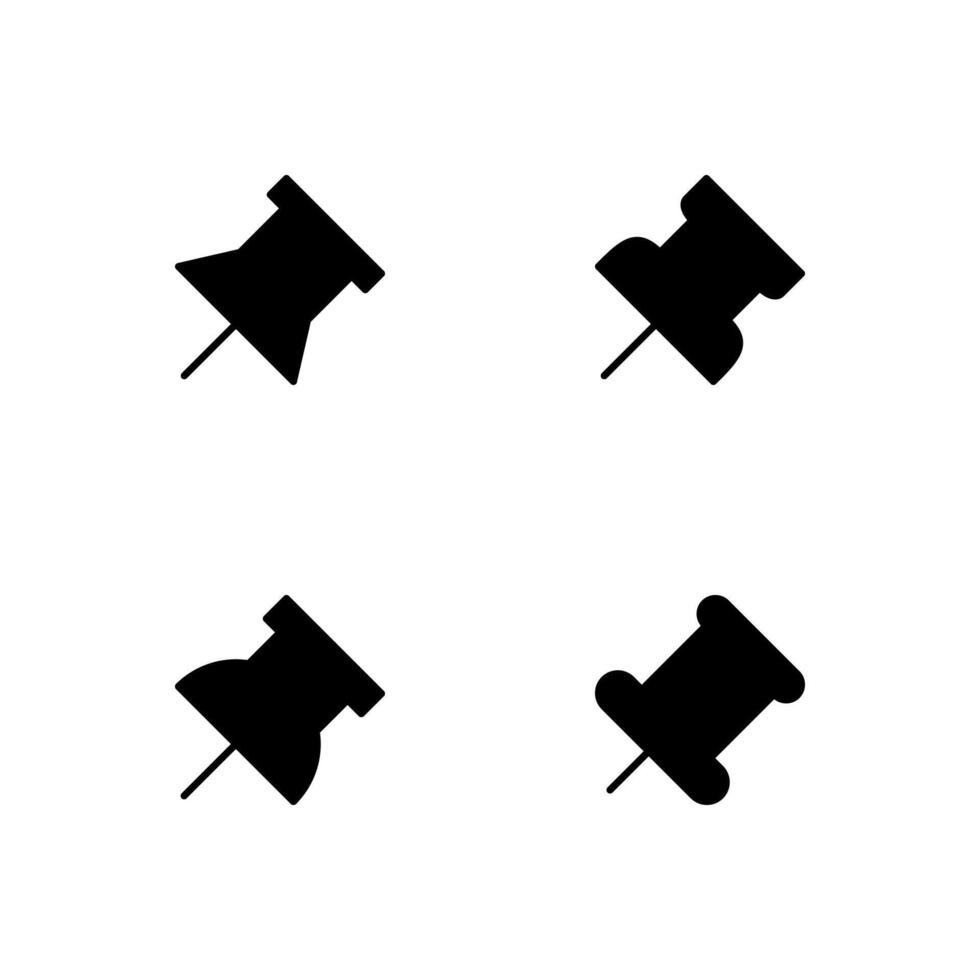 Push Pin icon set. Pin icon set. vector