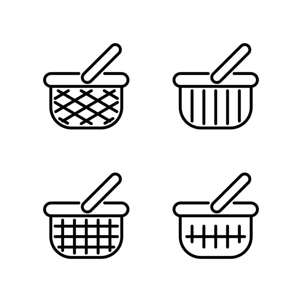 Shopping basket icon set. Baket icon set. Shopping icon. vector