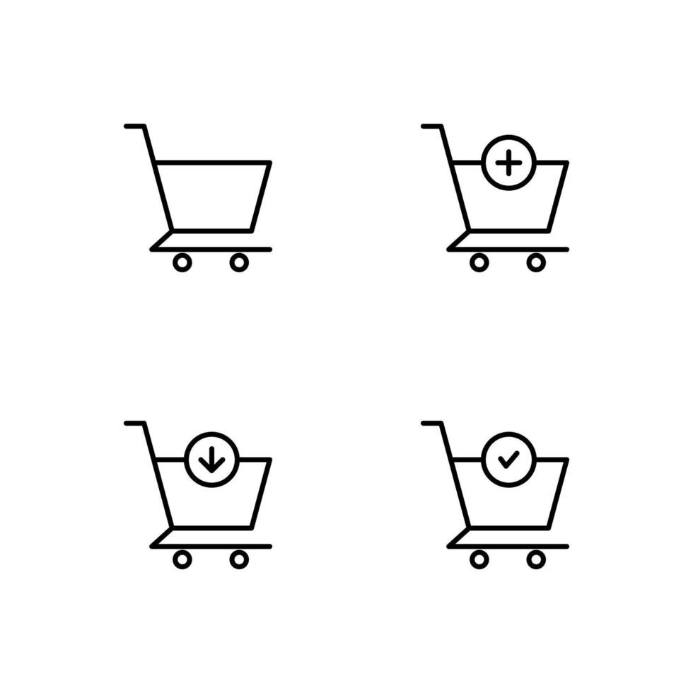 Shopping cart icon set. Cart icon set. Shopping icon. vector