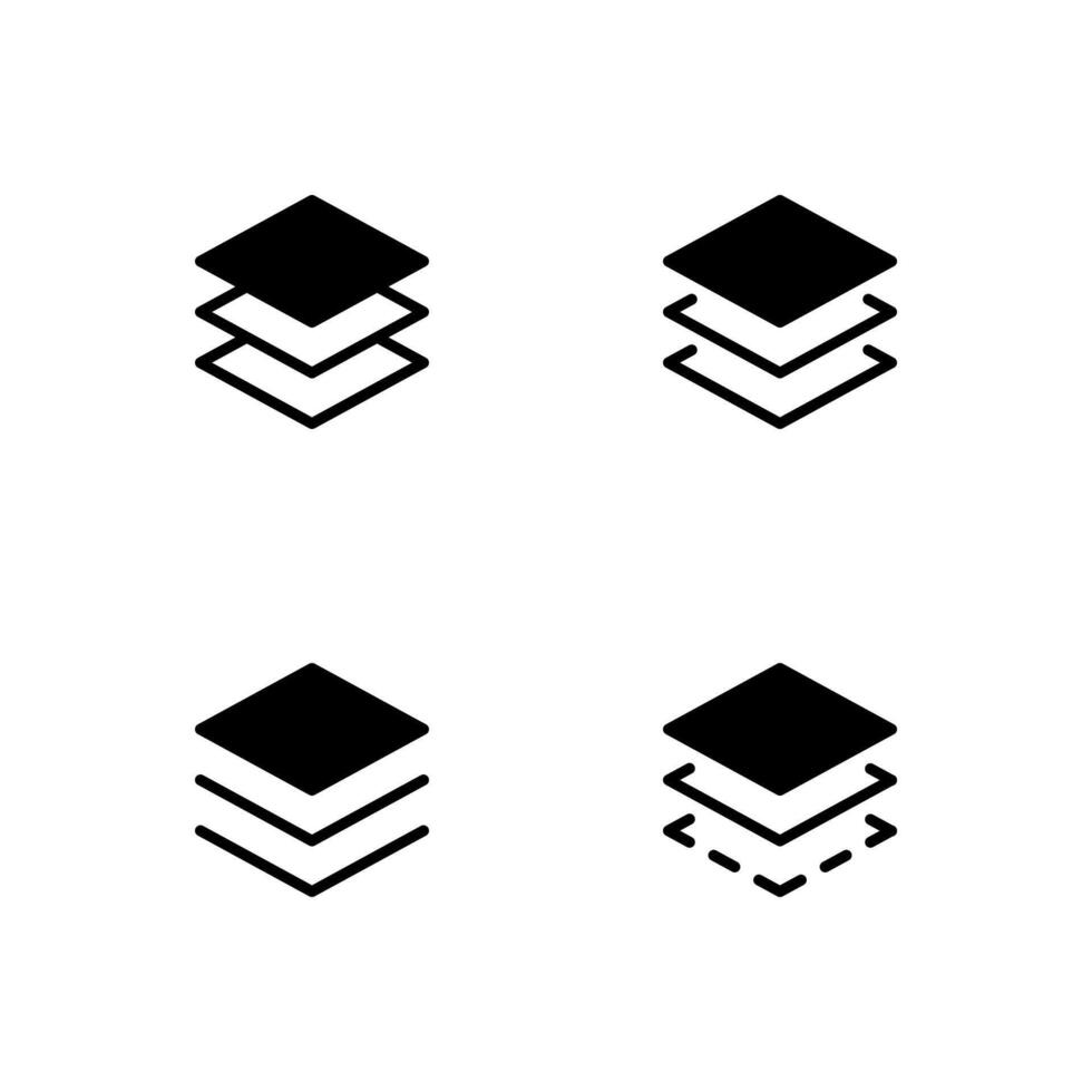 Layer icon set. Three layer icon. Icon set. vector