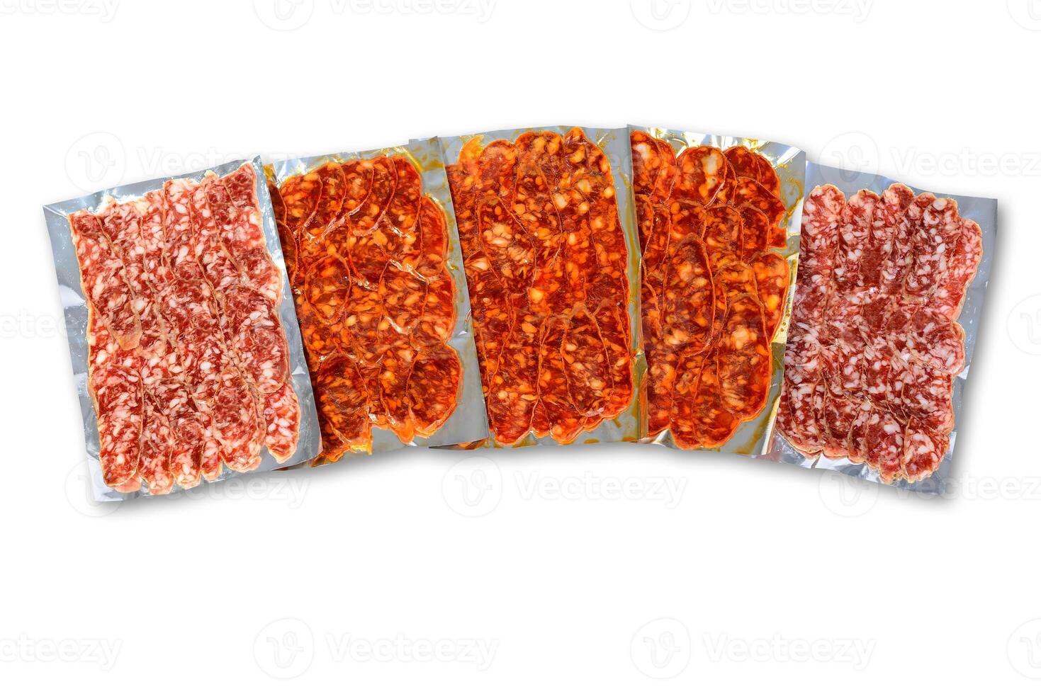 Assorted Sliced Cured Meats in Vacuum Packaging photo