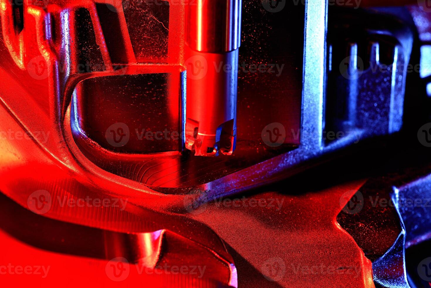 Conceptual image of the industrial machine with spectacular colors photo