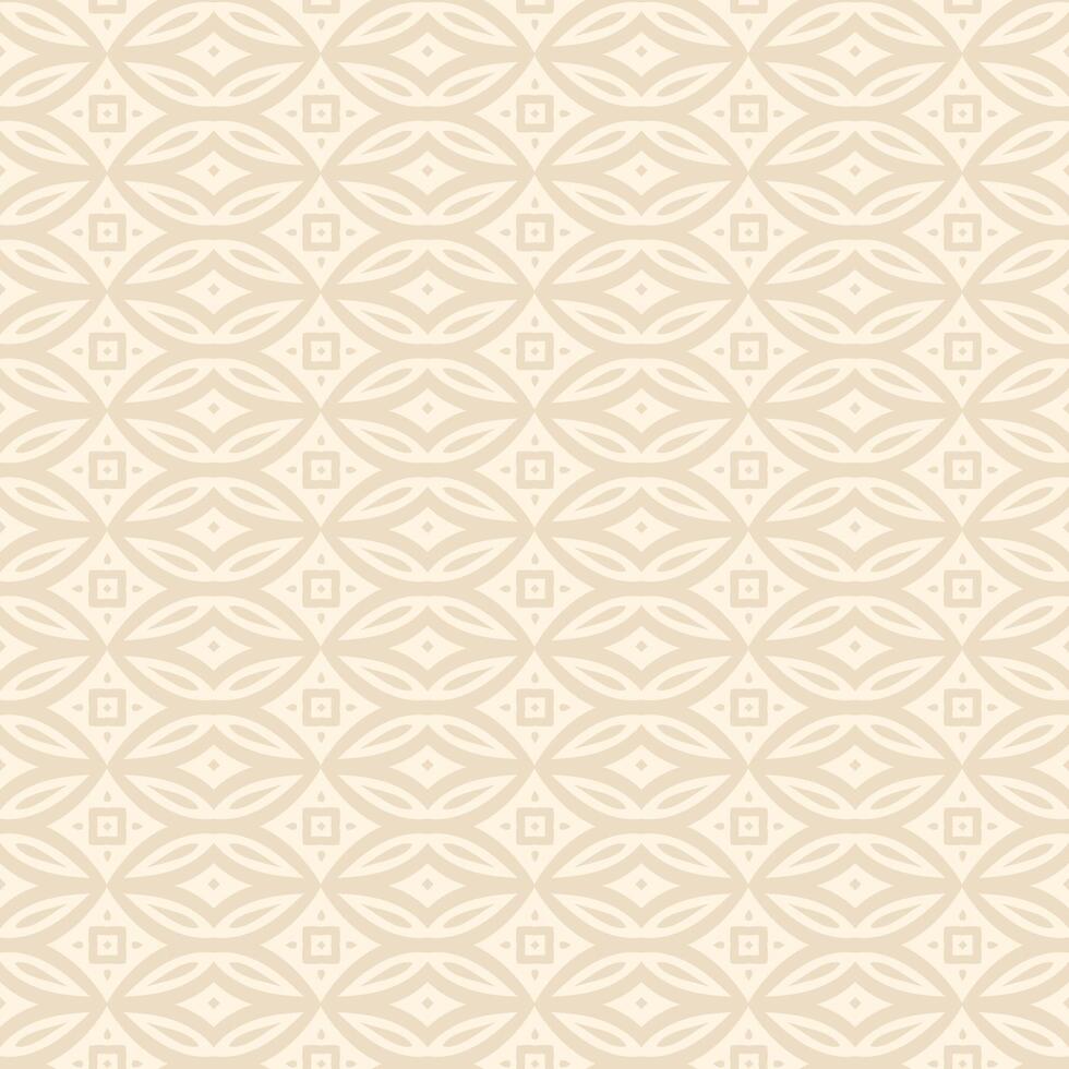 elegant seamless geometric pattern. Subtle beige design of Art Deco or traditional Indonesian batik for textiles, wallpaper, linen, clothing. vector