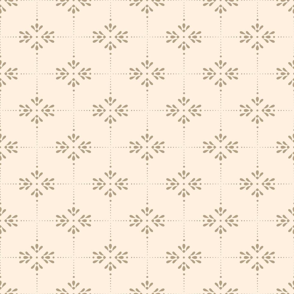 elegant seamless with repeating grid of stylized floral motifs. Simple monochrome background in slavic style for textiles, wallpaper, linen vector