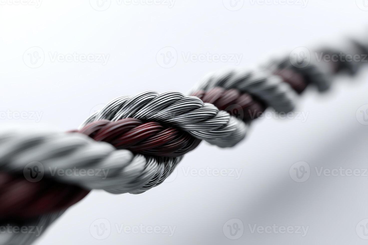 Close look at intertwined metal wires showcasing strength and design in an abstract setting photo