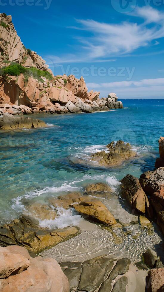 A rocky shoreline photo