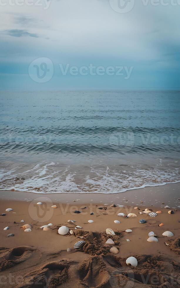 A person sitting on a beach with a surfboard photo