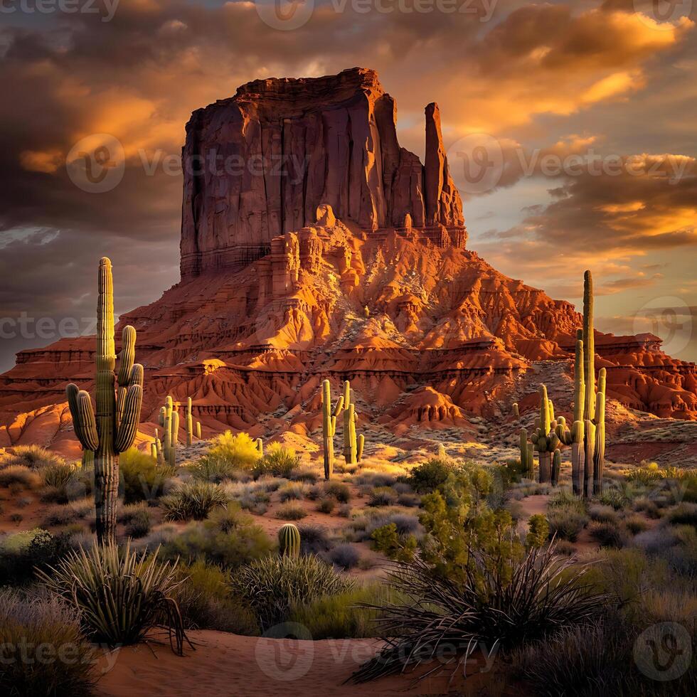 Monument valley, arizona, usa, sunset photo
