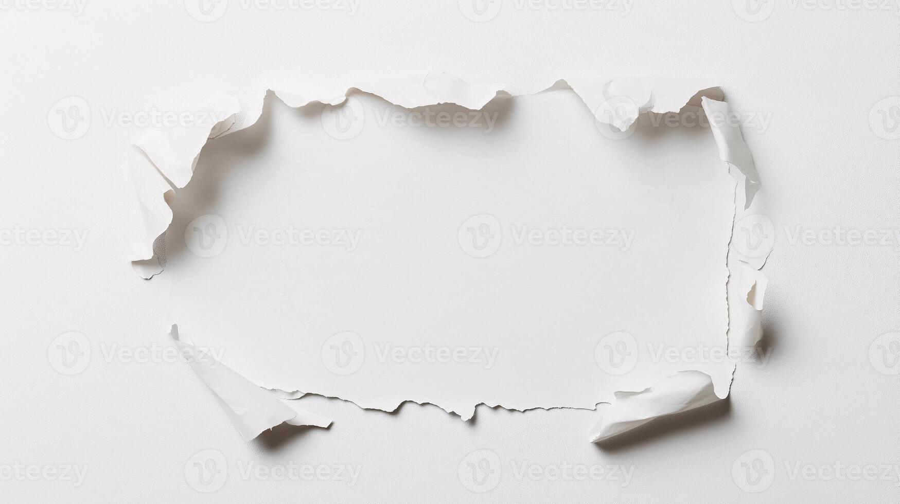 A white paper with a hole in it photo