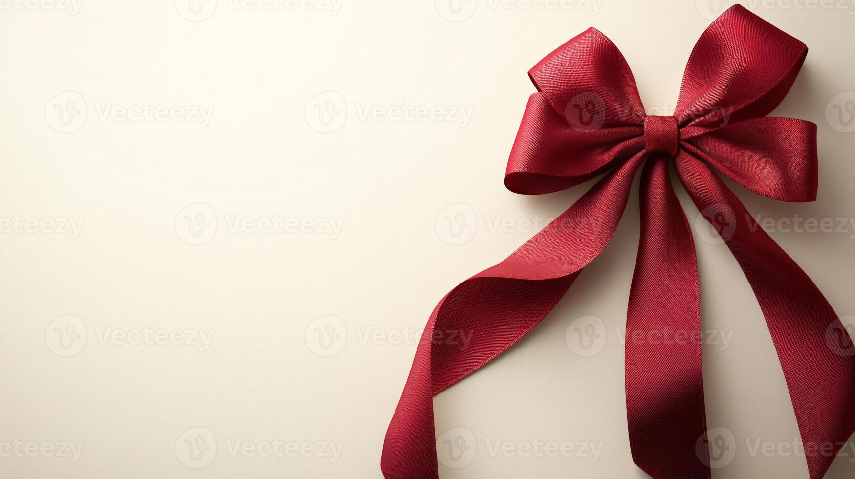 Elegant Red Bow on a Minimalist Background photo