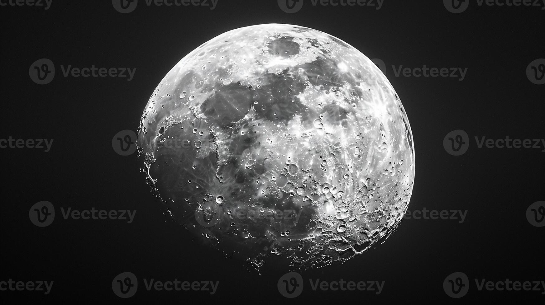 A beautiful close up of the moon with a dark background photo