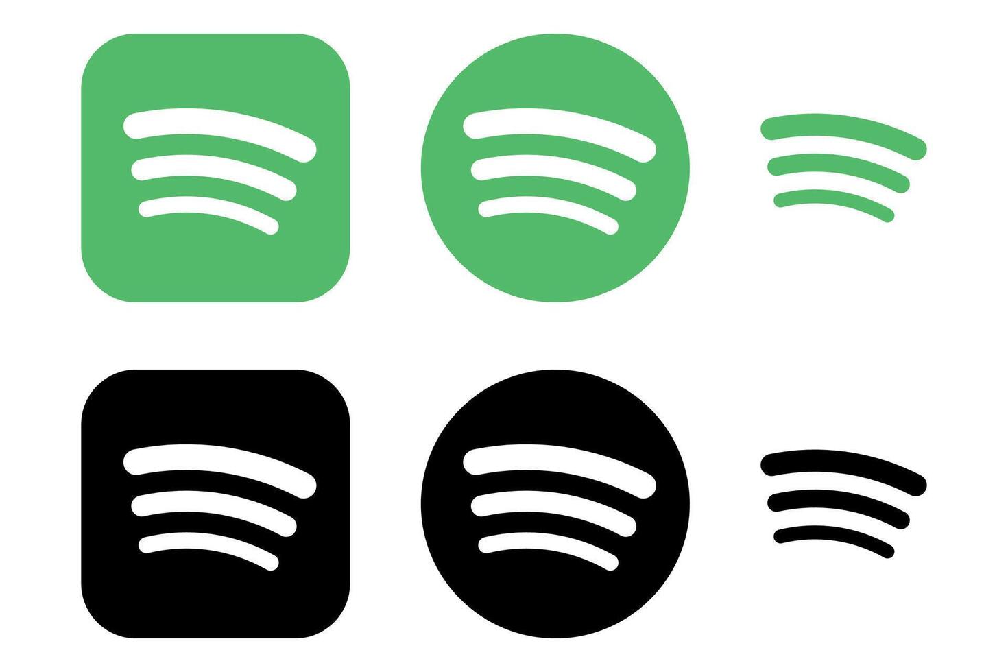 Spotify Logo Bundle Icon Spotify App Editable SVG Transparent Background Premium Social Media Design for Digital Download vector